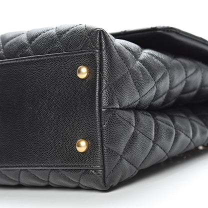 Chanel Caviar Lizard Quilted Medium Coco Handle Flap Black 9 of 10