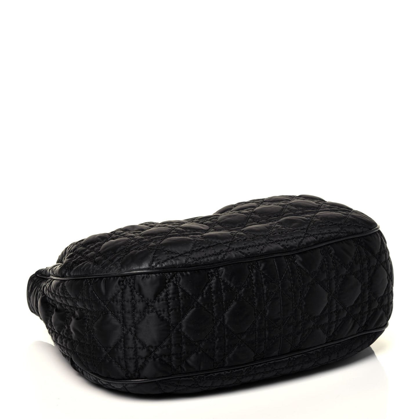 Nylon Cannage Shopper Tote Black