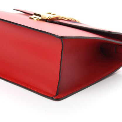Gucci Calfskin Medium Sylvie Top Handle Bag Hibiscus Red 7 of 10