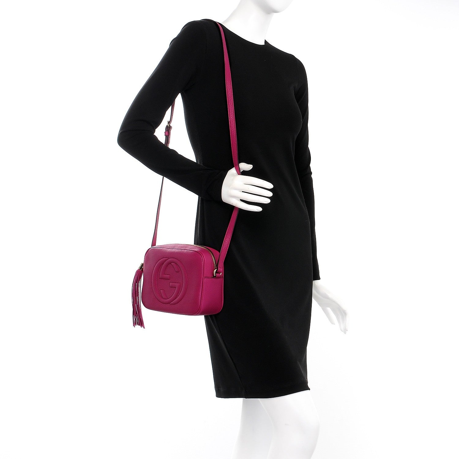 Gucci Pebbled Calfskin Small Soho Disco Bag Bright Bougainvillea 2 of 7