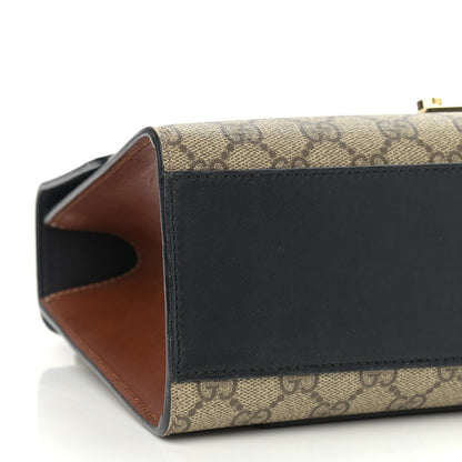 Gucci GG Supreme Monogram Calfskin Medium Padlock Shoulder Bag Beige Black Cuir 9 of 11