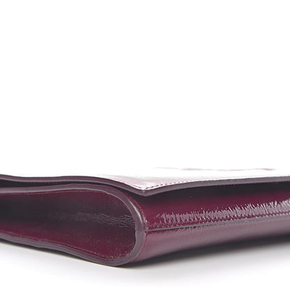 Saint Laurent Textured Patent Monogram Large Belle De Jour Clutch Purple 12 of 14