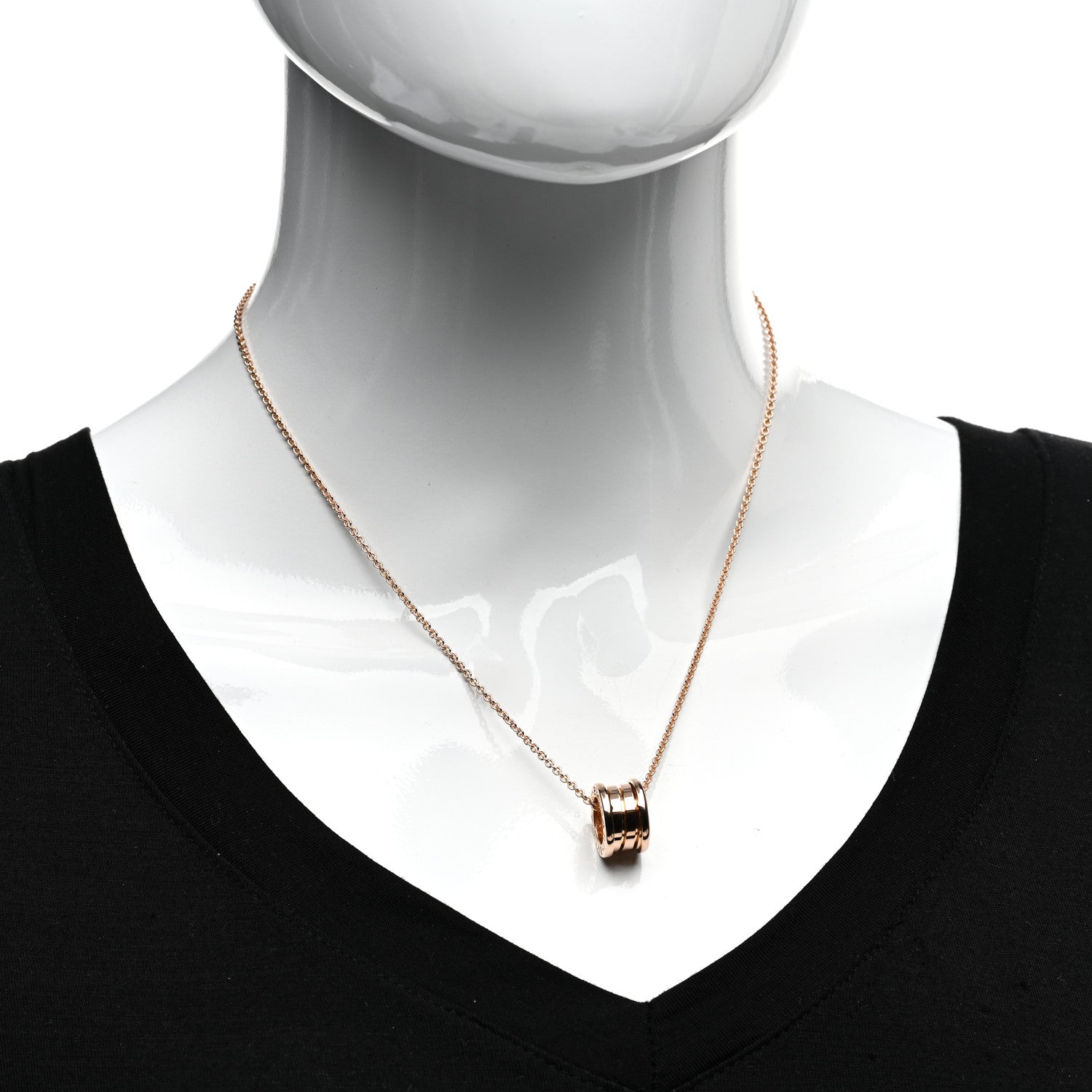 Bulgari 18K Rose Gold B.Zero1 Pendant Necklace 2 of 4
