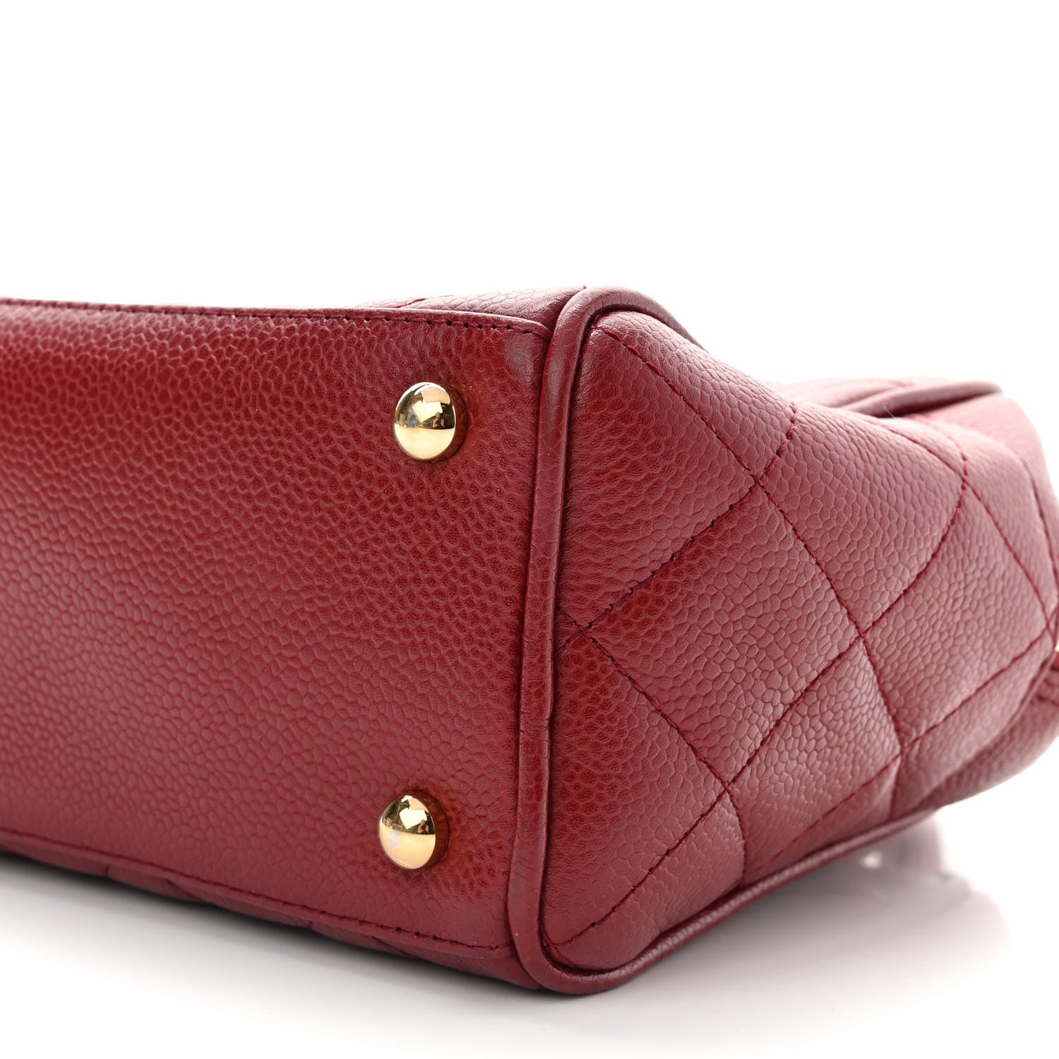 Chanel Caviar Quilted Small Bowler Dark Red 10 of 10