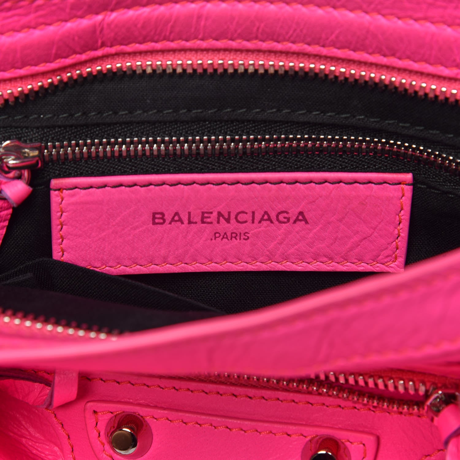 Balenciaga Agneau Classic Silver Hardware S City Rose Fluo 6 of 9