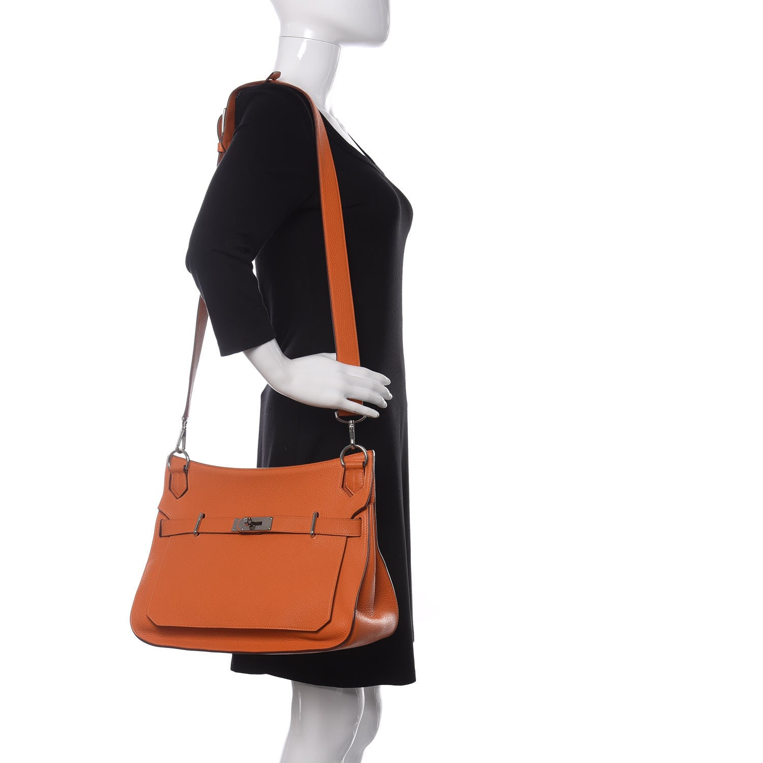 Hermes Taurillon Clemence Jypsiere 34 Orange 2 of 15