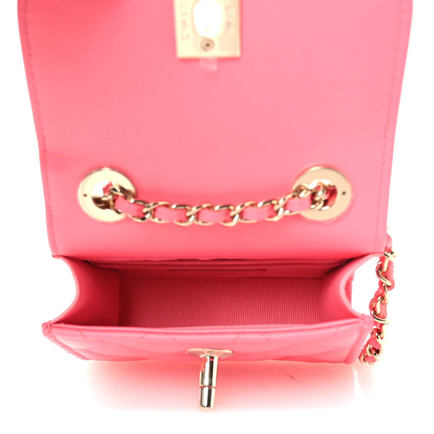 Chanel Lambskin Quilted Mini Trendy CC Chain Wallet Pink 5 of 14
