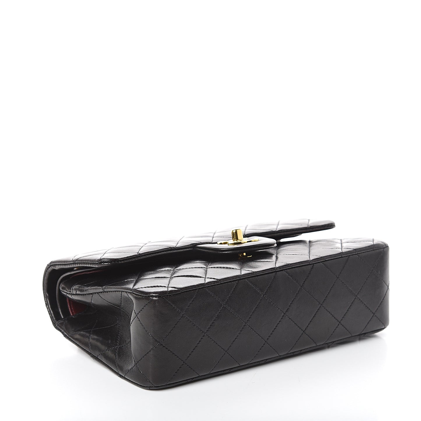 Lambskin Quilted Small Double Flap Black