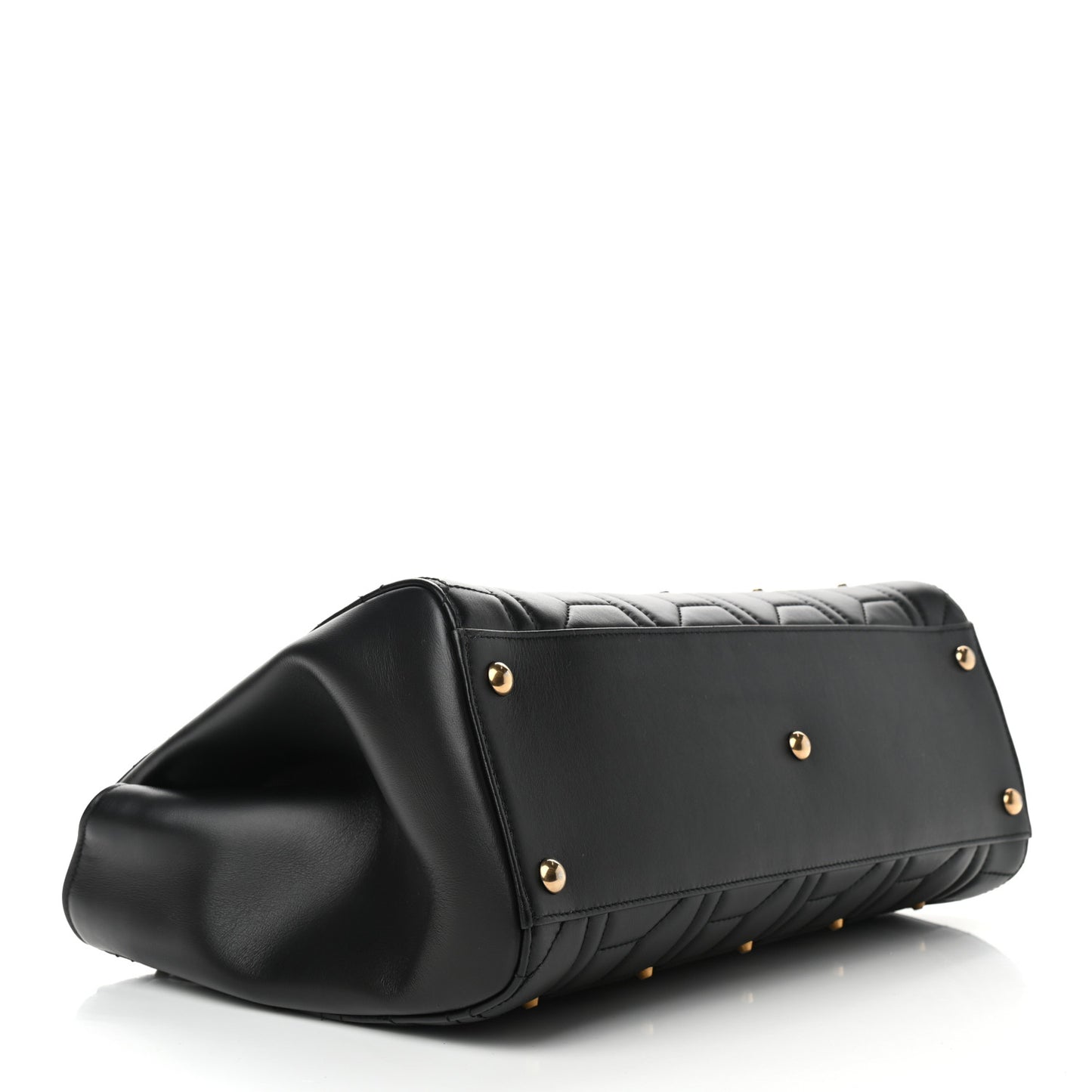 Calfskin Matelasse Studded Medium GG Marmont Tote Black
