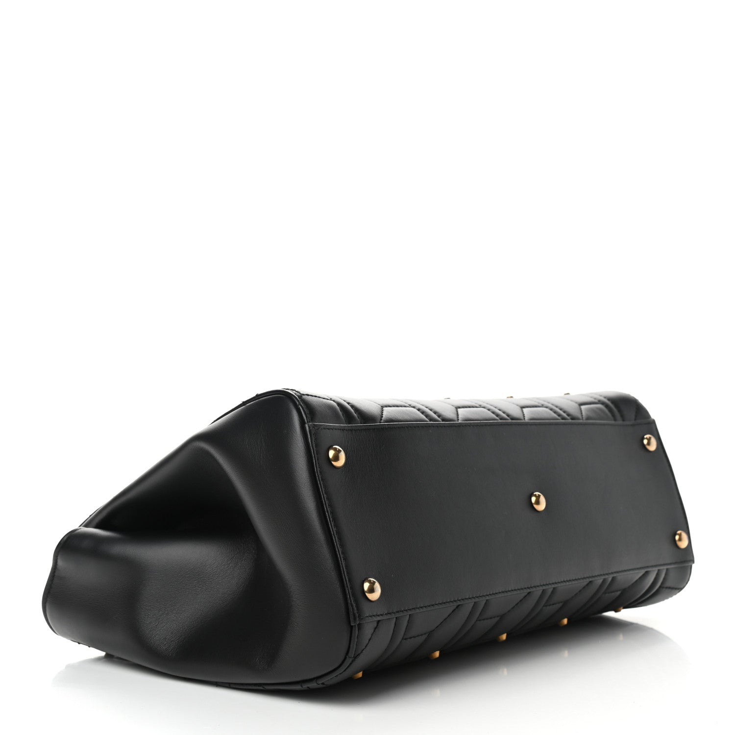 Gucci Calfskin Matelasse Studded Medium GG Marmont Tote Black 4 of 11
