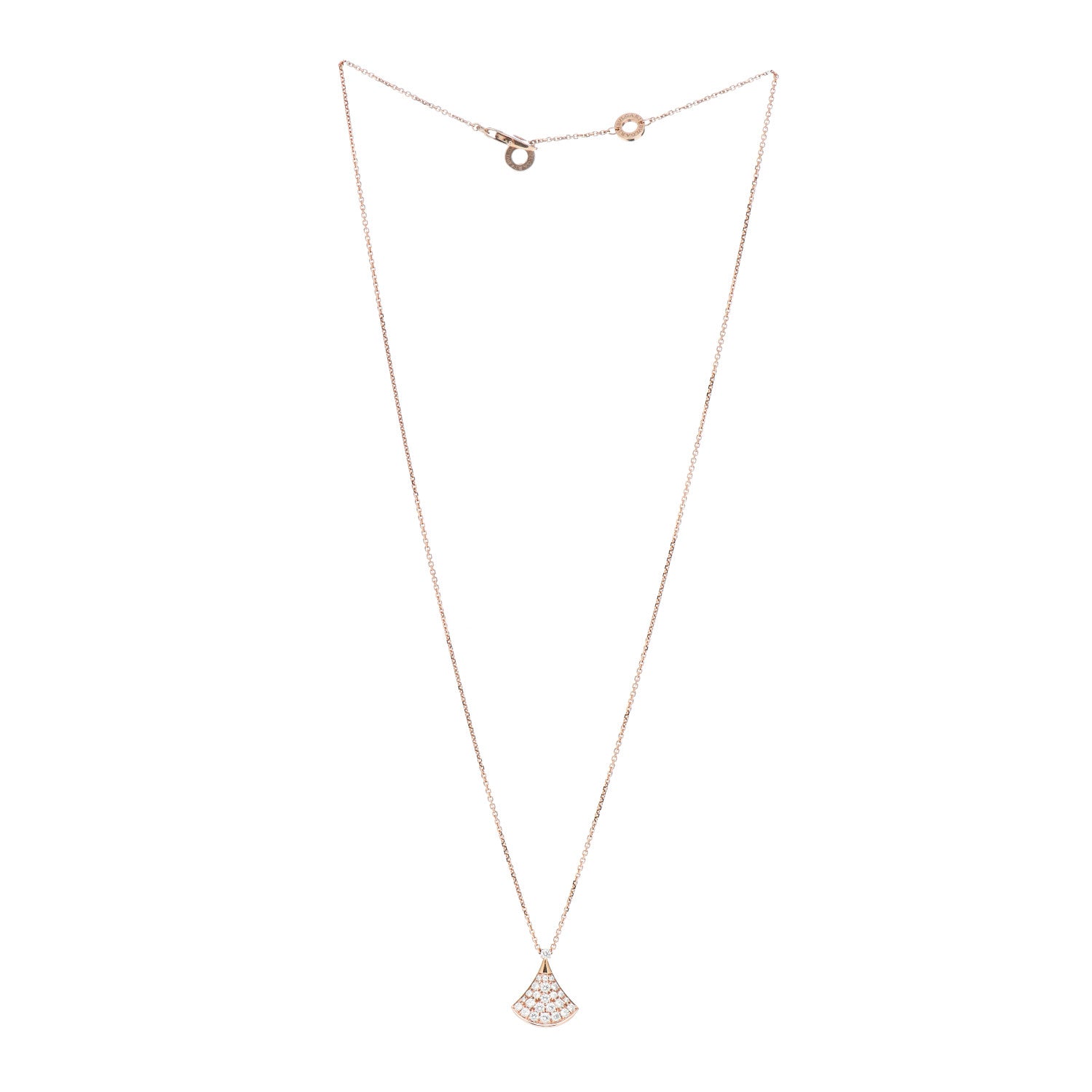 Bulgari 18K Rose Gold Diamond Divas' Dream Pave Pendant Necklace 3 of 5