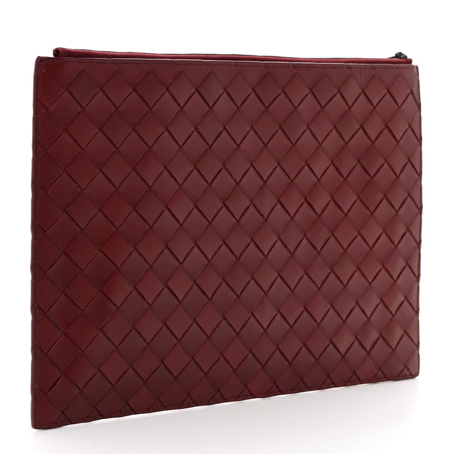 Bottega Veneta Nappa Intrecciato Wristlet Zip Pouch Bordeaux 3 of 8