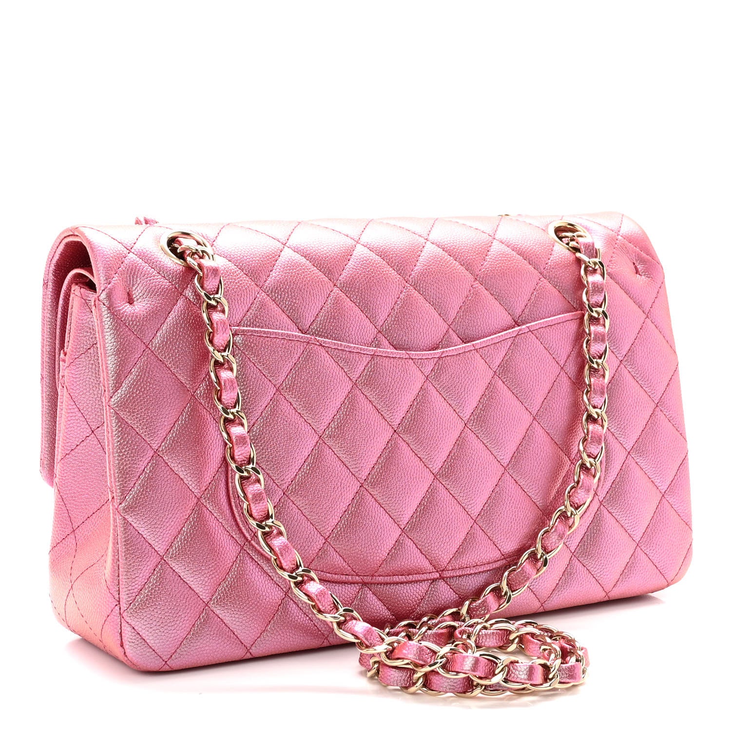 Chanel Iridescent Caviar Quilted Medium Double Flap Pink 2 of 9