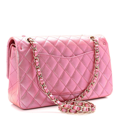 Chanel Iridescent Caviar Quilted Medium Double Flap Pink 2 of 9