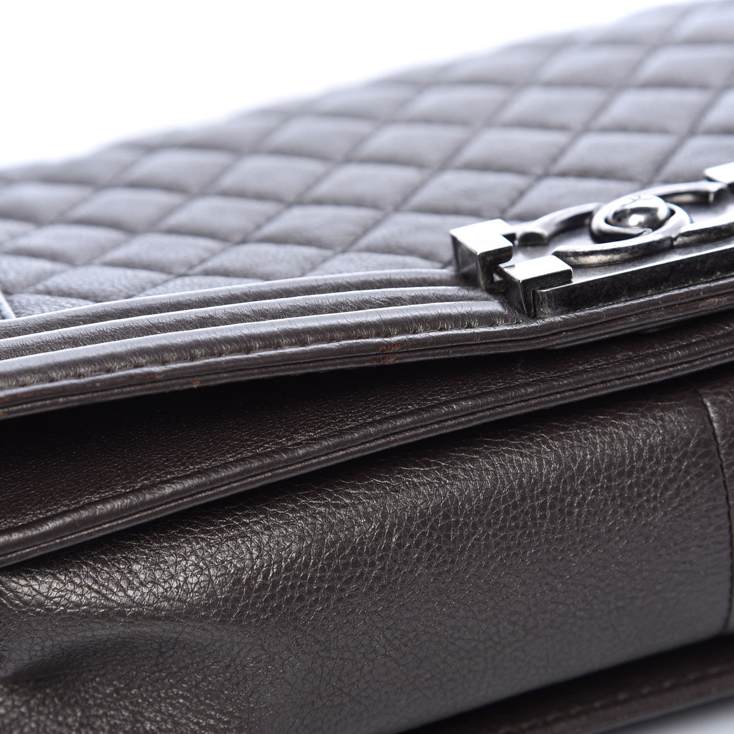 Chanel Metallic Calfskin Quilted Medium Boy Flap Dark Silver 11 of 19