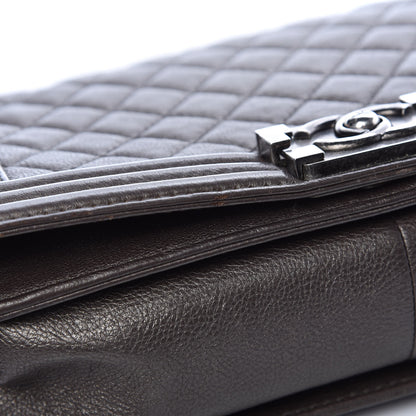 Chanel Metallic Calfskin Quilted Medium Boy Flap Dark Silver 11 of 19