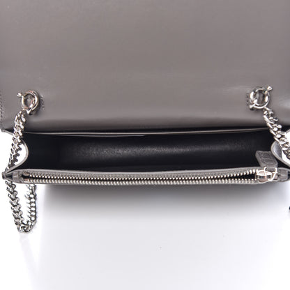 Saint Laurent Calfskin Crocodile Embossed Kate Monogram Tassel Chain Wallet Fog 5 of 10