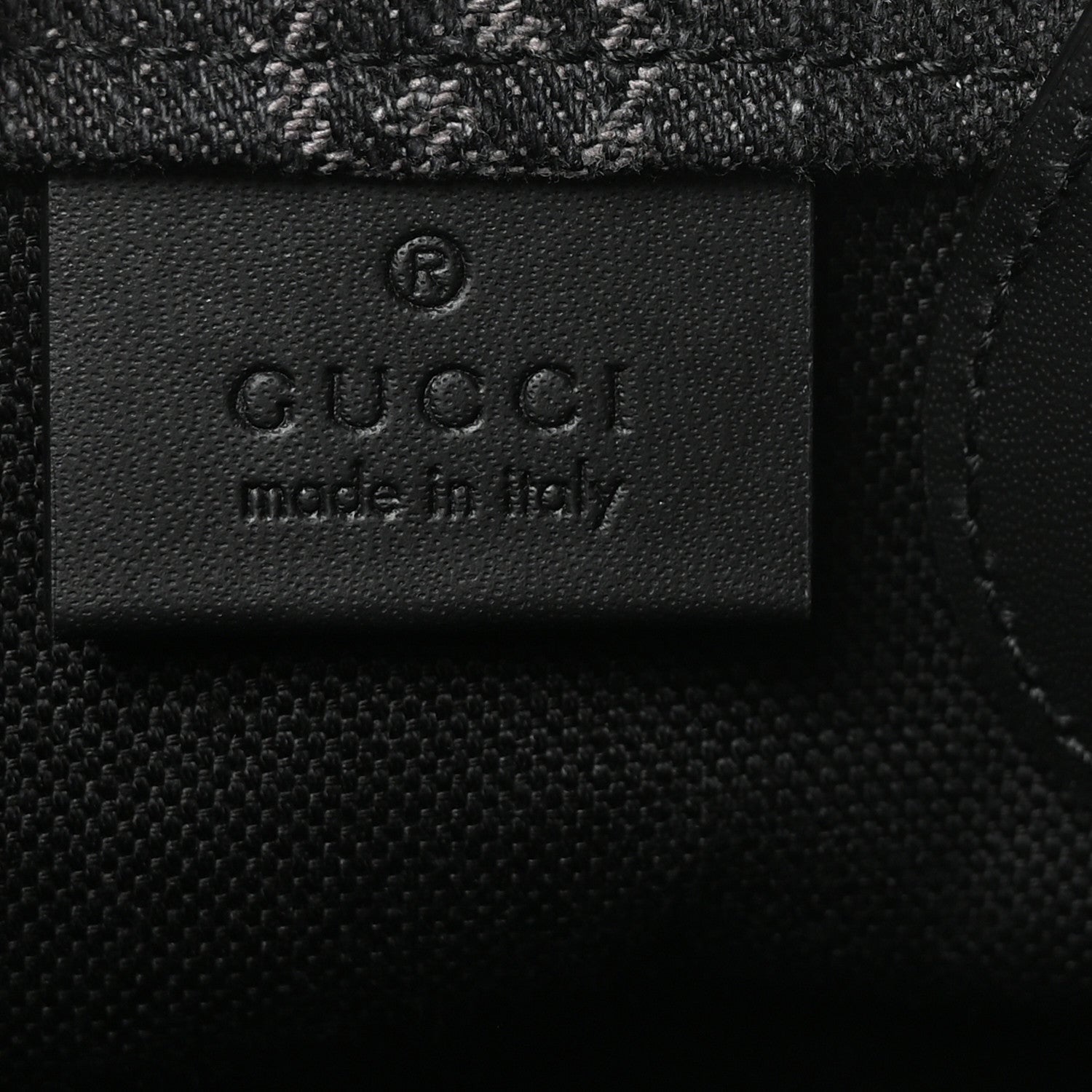 Gucci Denim Cuoio Harness GG Monogram Mini Ophidia Tote Bag  Black Medium Grey 5 of 9
