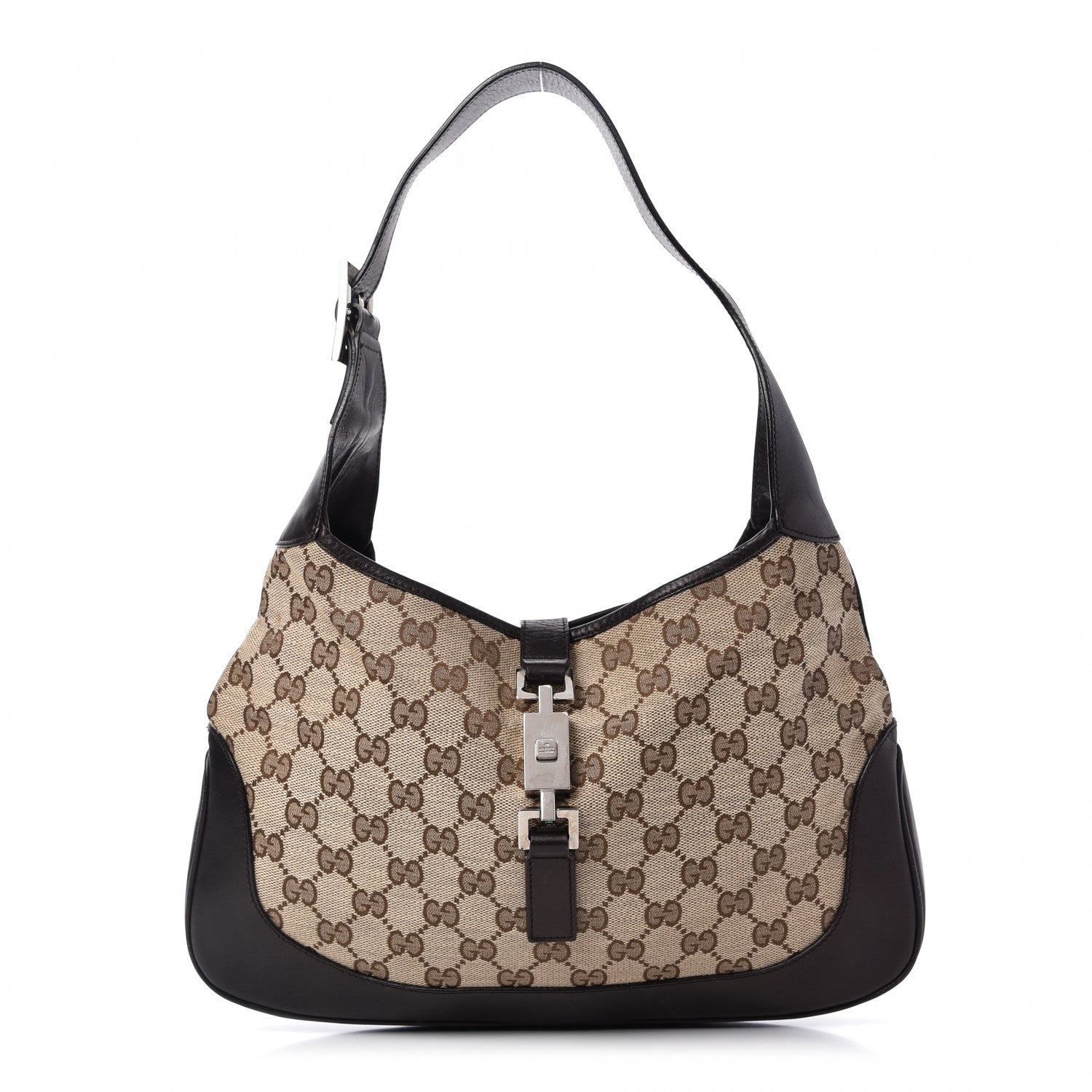 Gucci Monogram Small Jackie O Hobo Brown 1 of 9