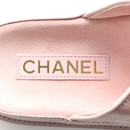 Chanel Shiny Calfskin Quilted Velcro Dad Crystal CC Slide Sandals 37 Light Pink 7 of 10