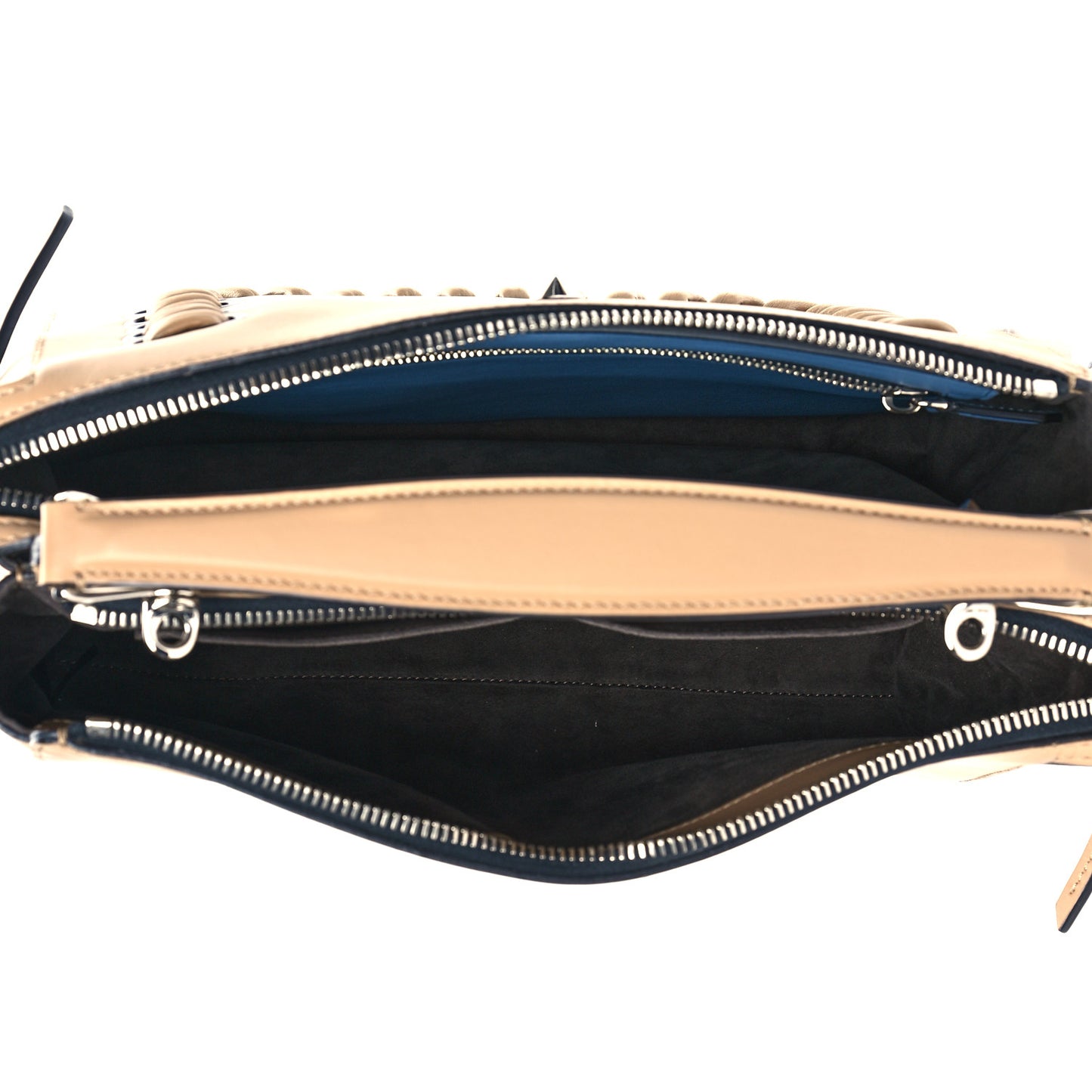 Vitello Baltico Dolce Shiny Nappa Lace Up DotCom Satchel Cuoio Ceruleo
