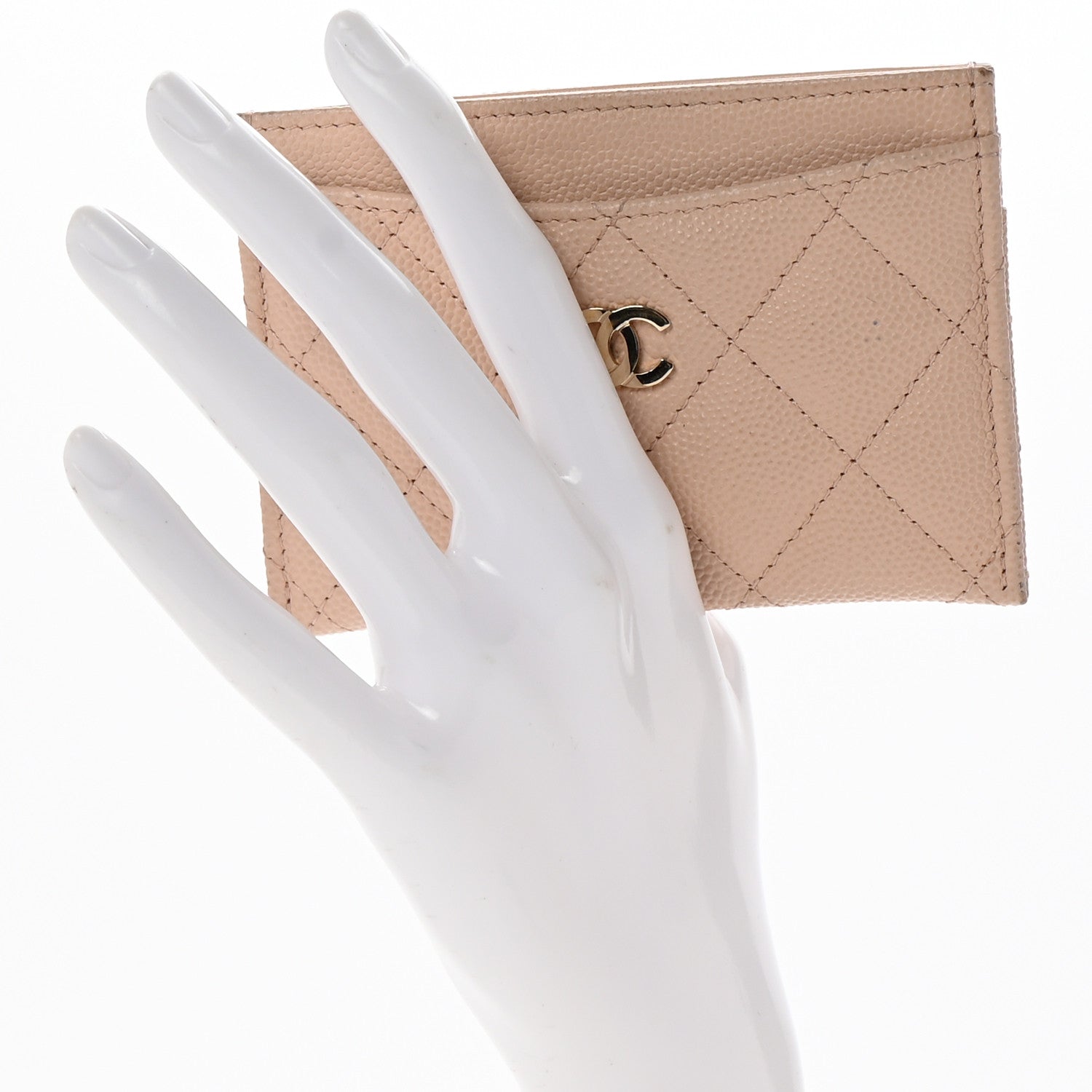Chanel Caviar Quilted Card Holder Light Beige 2 of 10