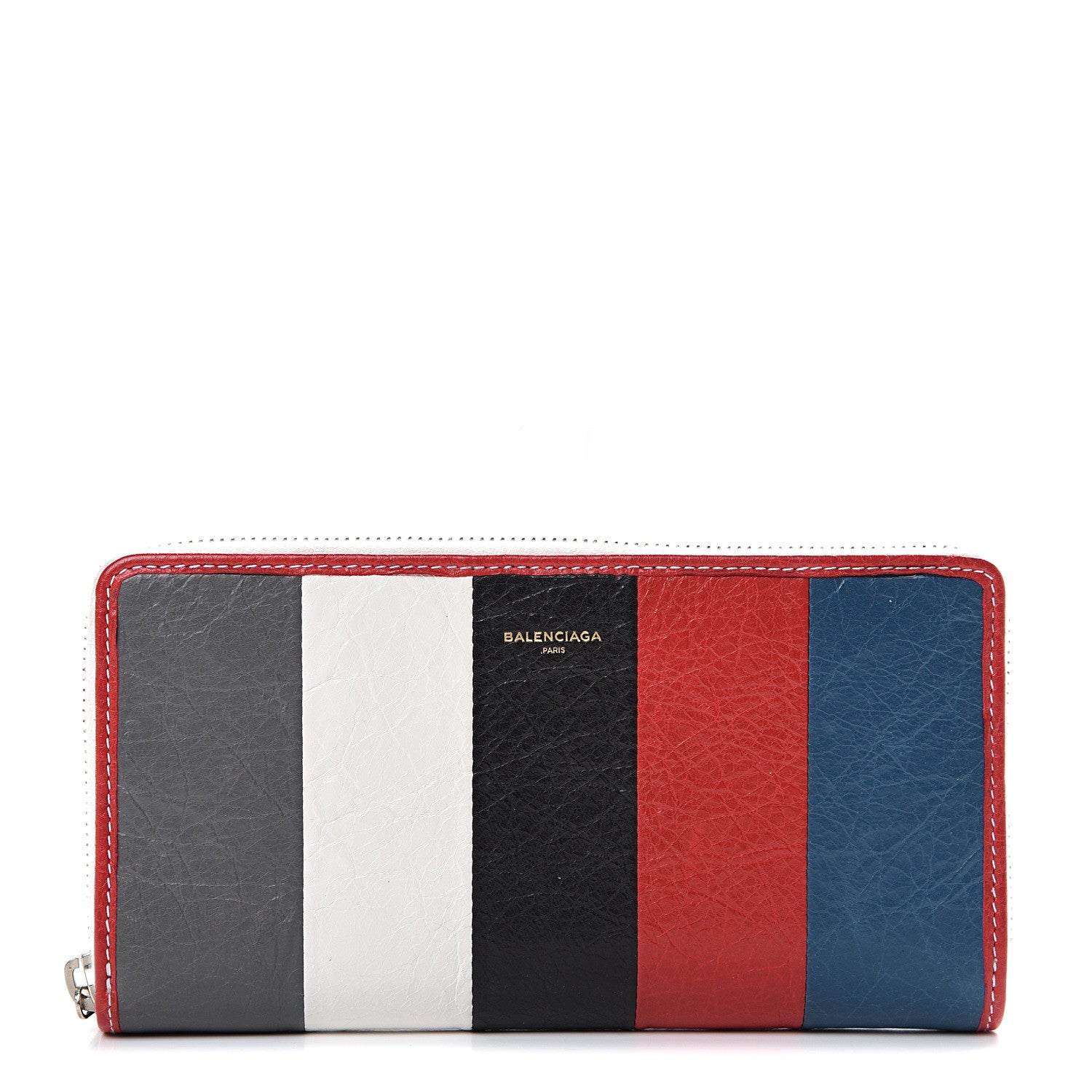 Balenciaga Agneau Arena Multicolore Bazar Continental Zip Around Wallet Grey White Black Red Blue 1 of 7