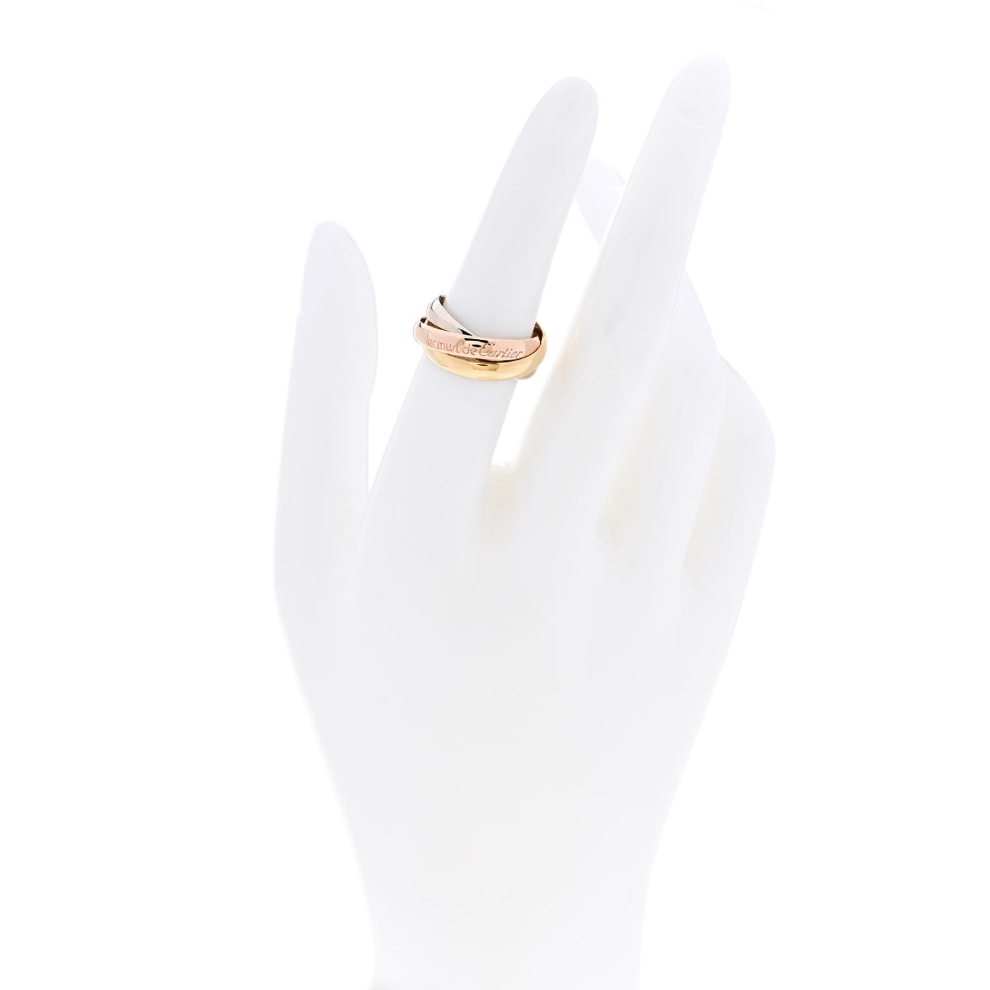 18K Pink Yellow White Gold Classic Les Must De Cartier Trinity Ring 52 6