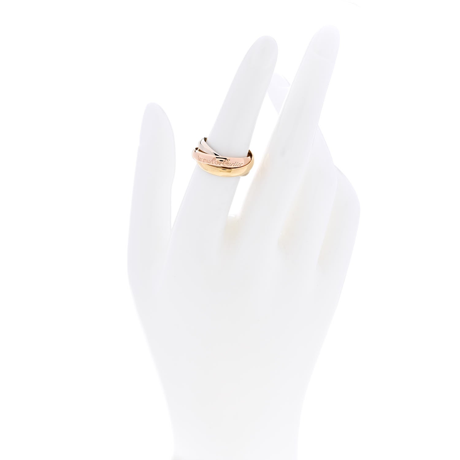 Cartier 18K Pink Yellow White Gold Classic Les Must De Cartier Trinity Ring 52 6 2 of 5