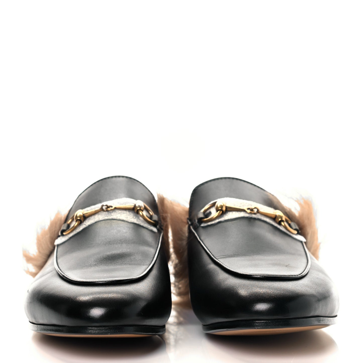 Calfskin Fur Womens Princetown Slippers 39 Black