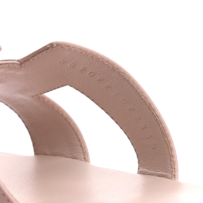 Hermes Box Calfskin Oran Sandals 37 Rose Pale 8 of 8