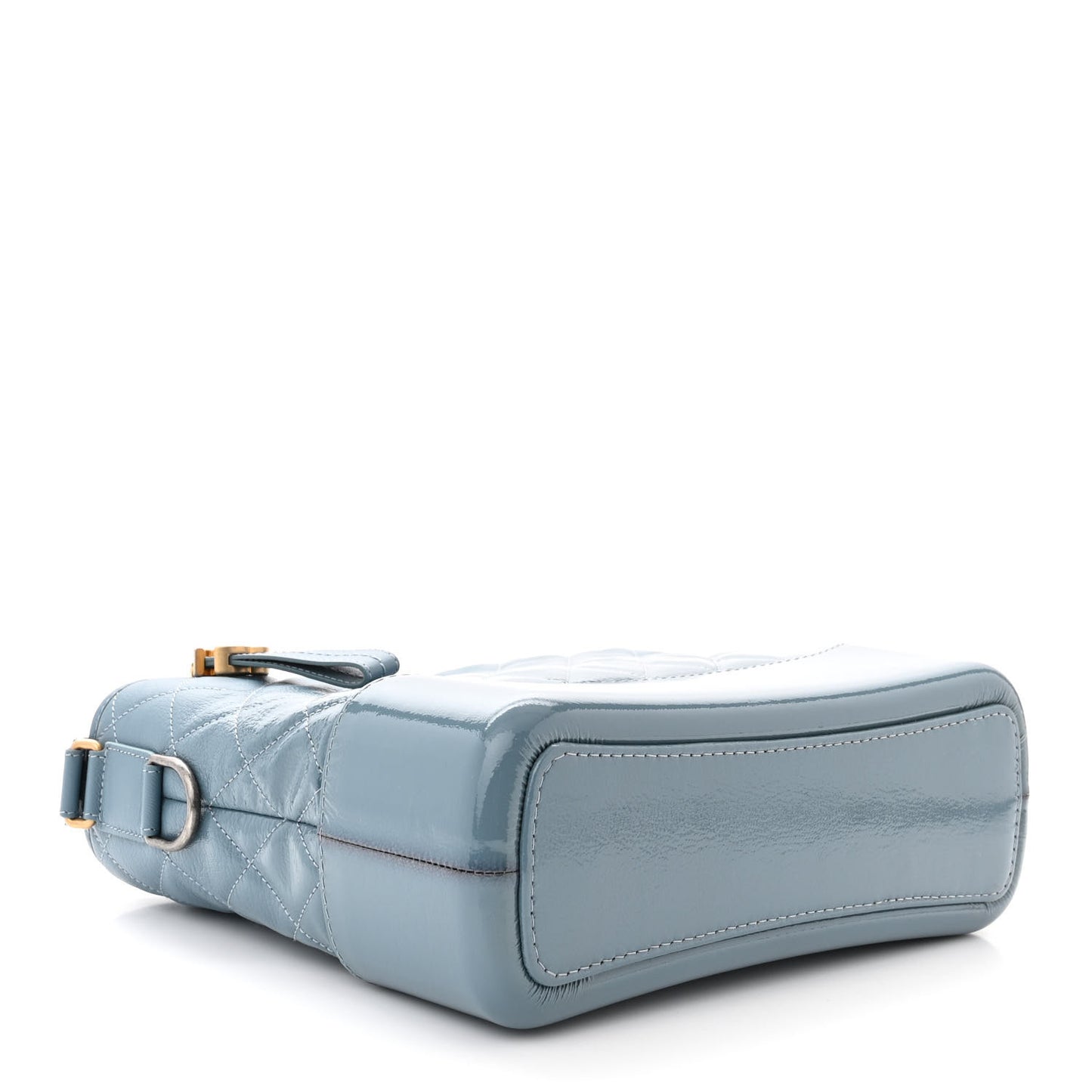 Patent Goatskin Quilted Medium Gabrielle Hobo Blue