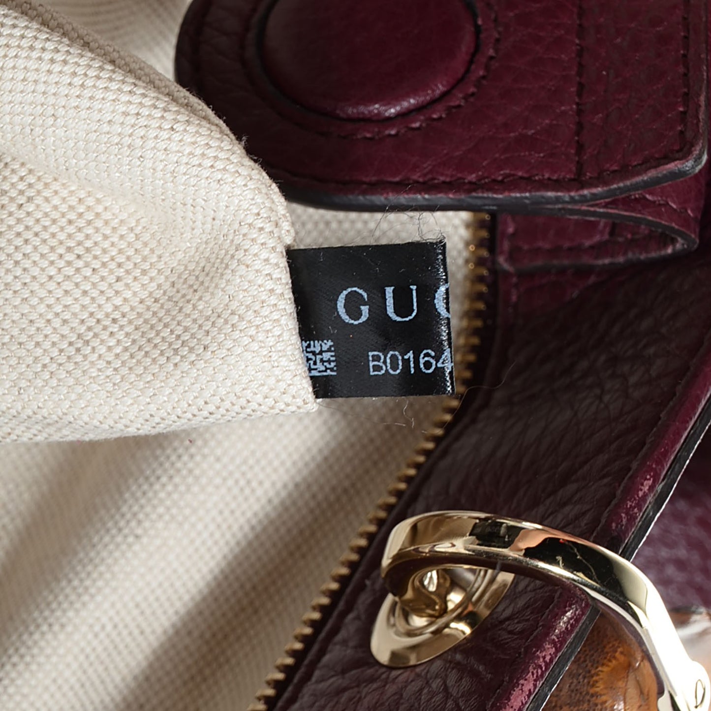 Leather Large Bamboo Shopper Tote Burgundy