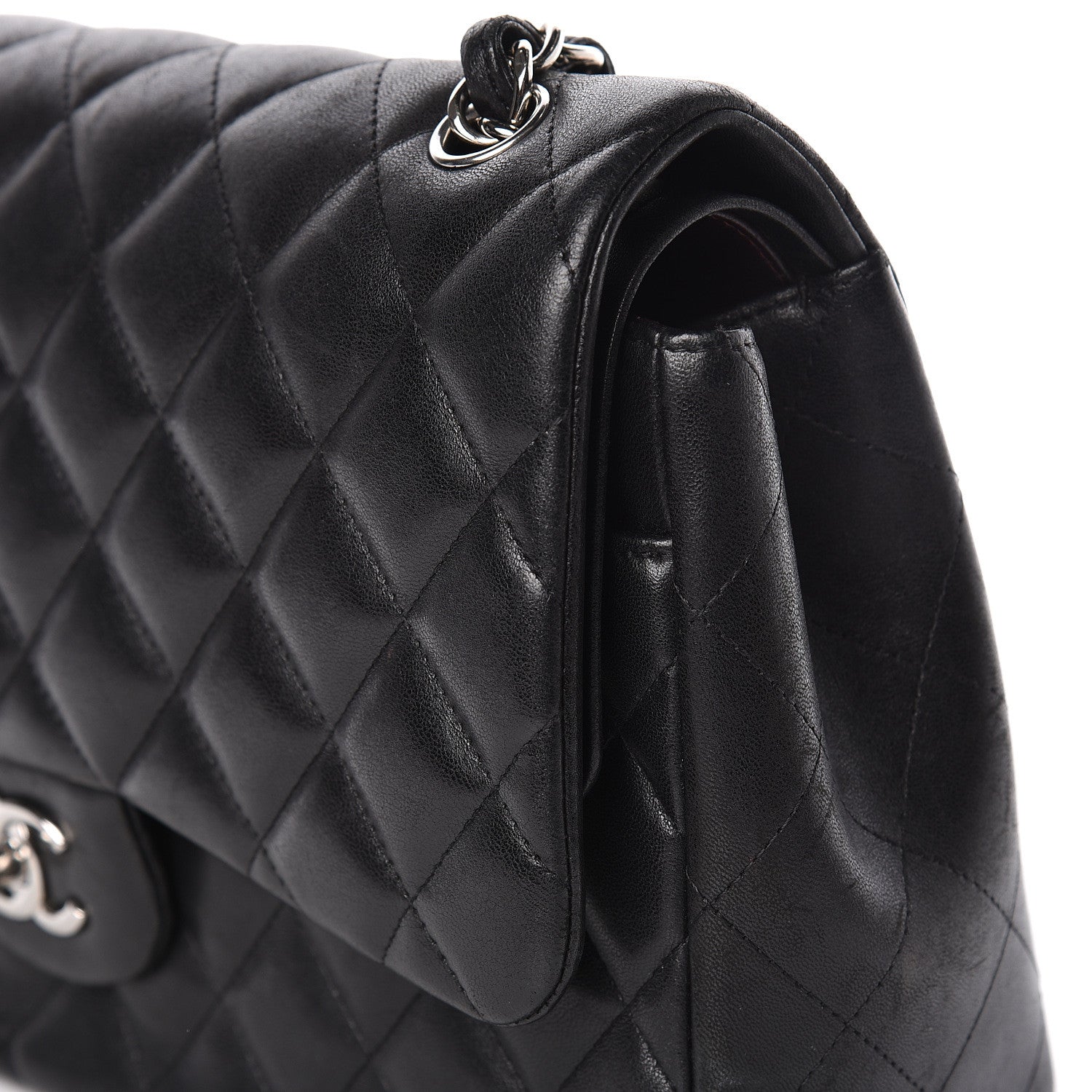 Chanel Lambskin Quilted Jumbo Double Flap Black 26 of 26