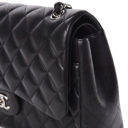 Chanel Lambskin Quilted Jumbo Double Flap Black 26 of 26