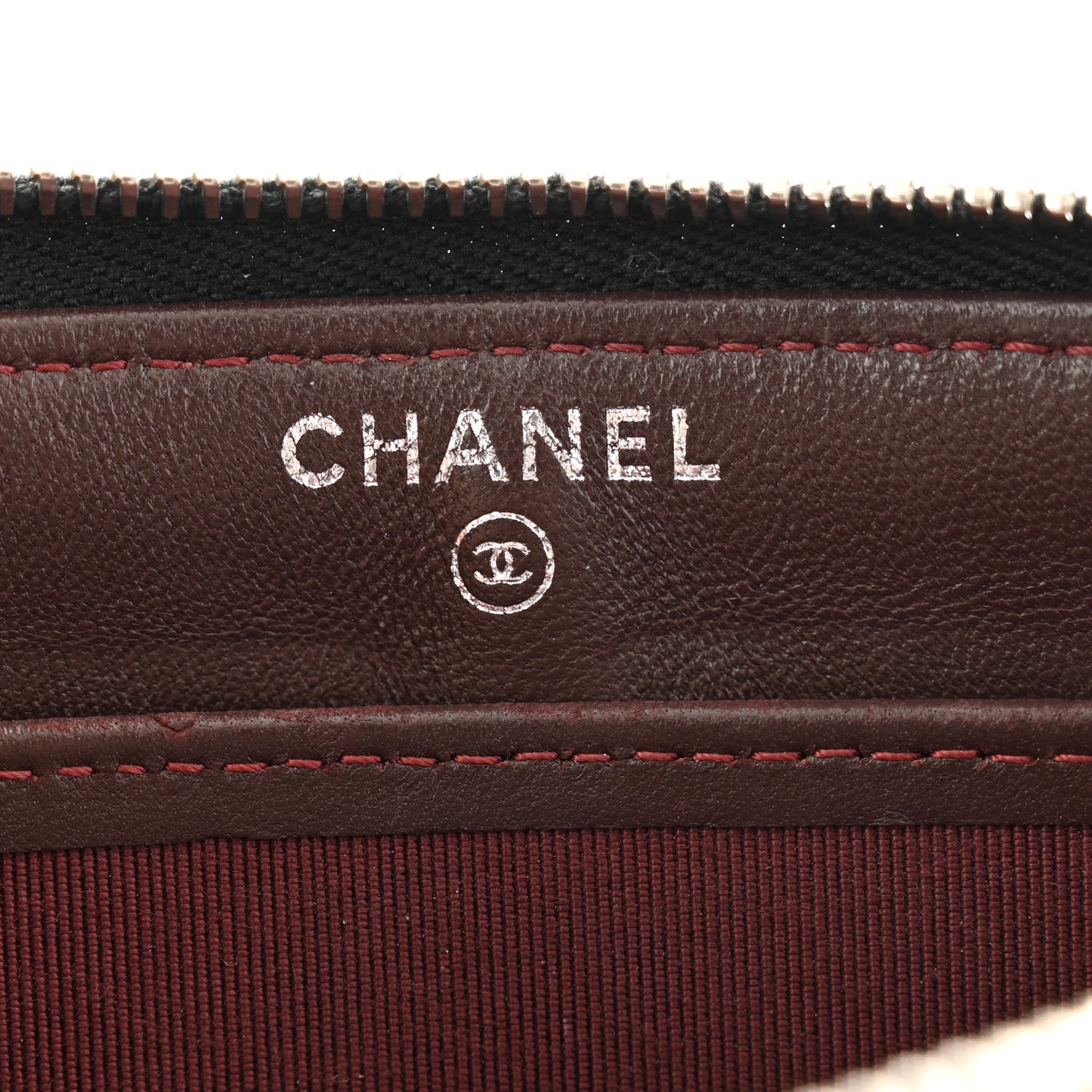 Lambskin Quilted Zip Pouch Black