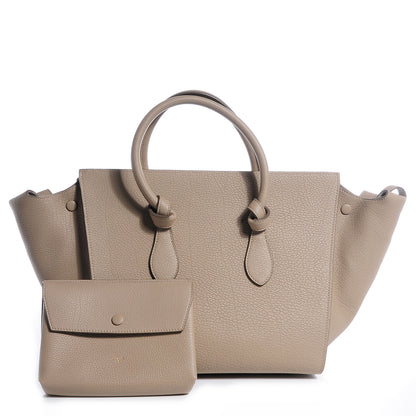 Celine Small Grained Calfskin Tie Knot Tote Light Taupe 1 of 8
