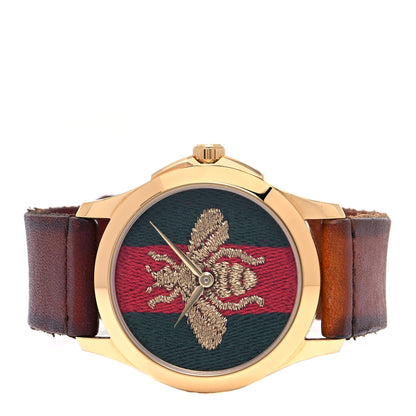 Gucci Stainless Steel Calfskin 38mm Le Marché Des Merveilles Bee Quartz Watch 2 of 5