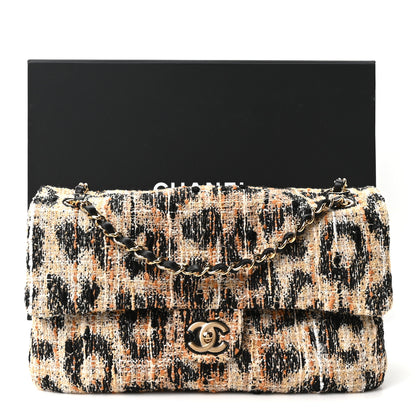 Chanel Tweed Mixed Fibers Leopard Print Small Souplissimo Maxi Flap Brown Black White 11 of 11