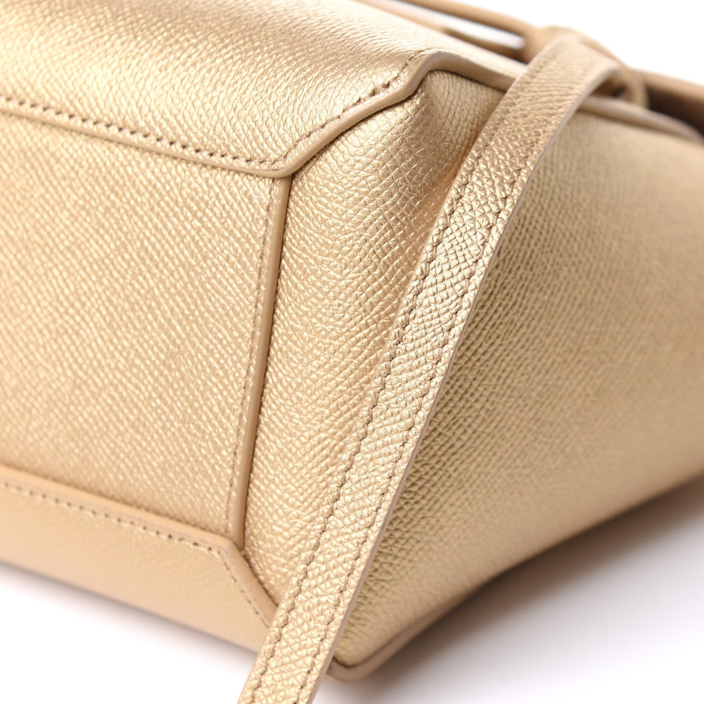 Laminated Calfskin Nano Belt Bag Gold