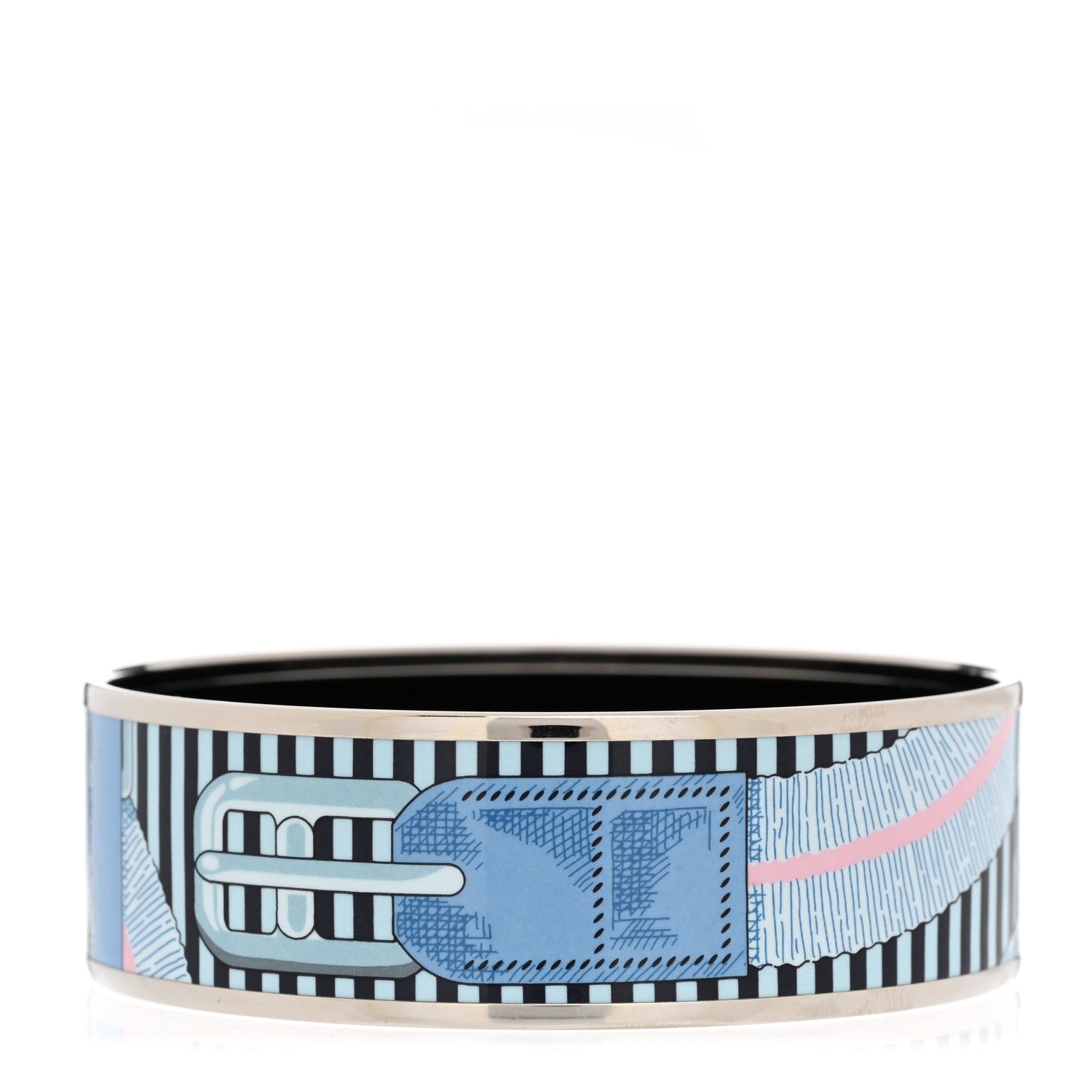 Hermes Enamel Printed Wide Cavalcadour Bracelet 70 1 of 5