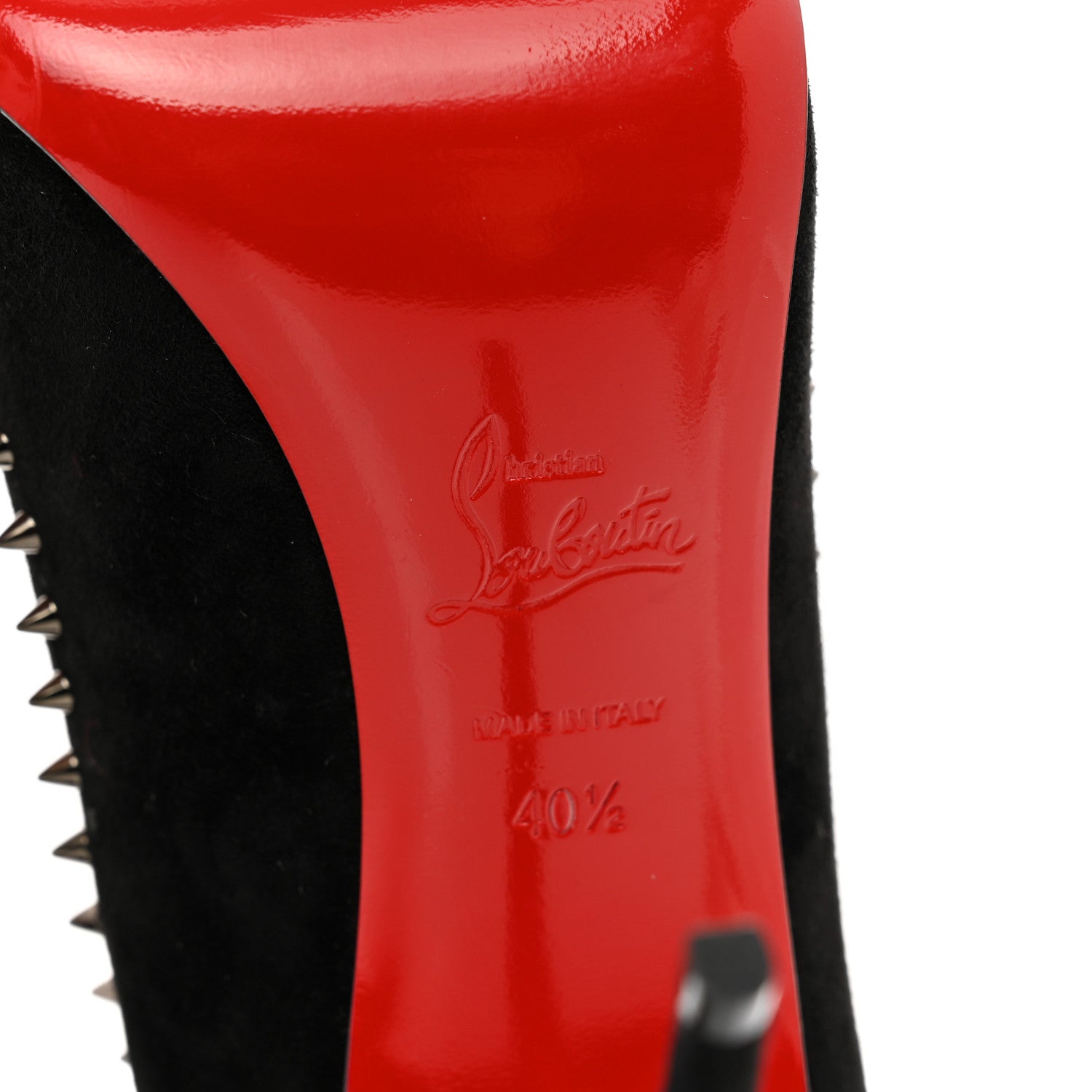Christian Louboutin Veau Velours Anjalina 100 Pumps 40.5 Black Gun 6 of 7