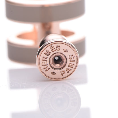 Hermes Rose Gold Lacquered Pop H Earrings Marron Glace 3 of 7