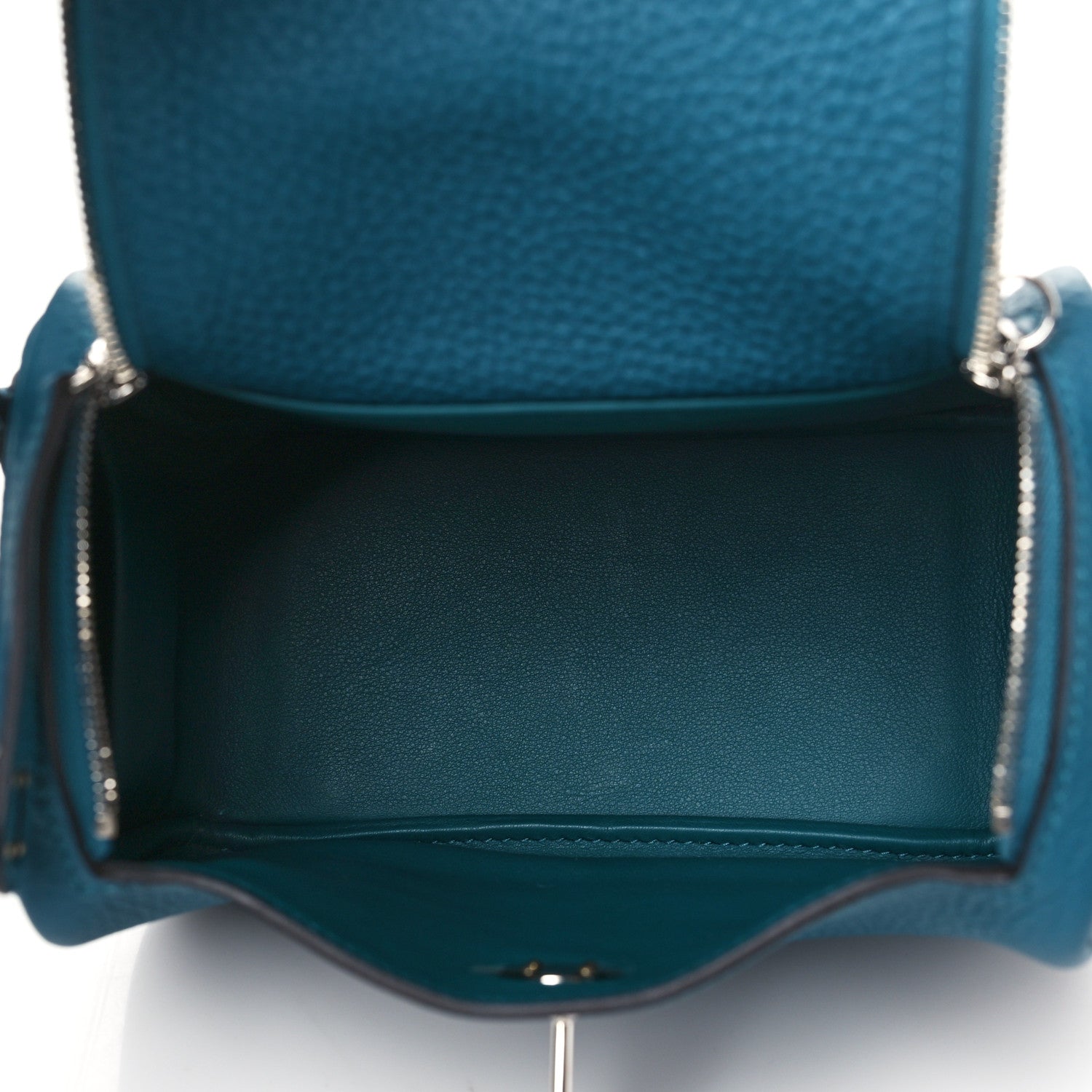 Hermes Taurillon Clemence Mini Lindy 20 Vert Bosphore 5 of 11