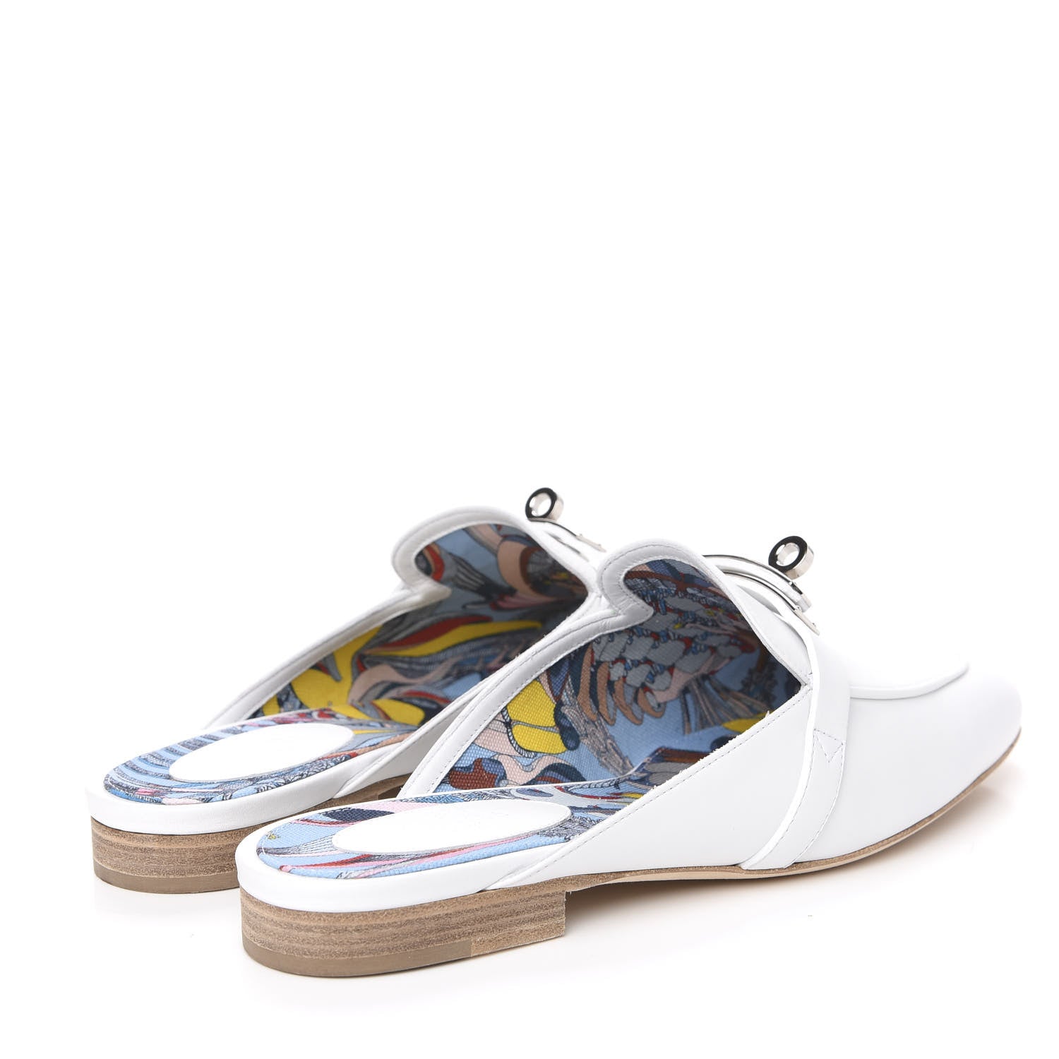Hermes Calfskin Oz Mules 38 White 4 of 8