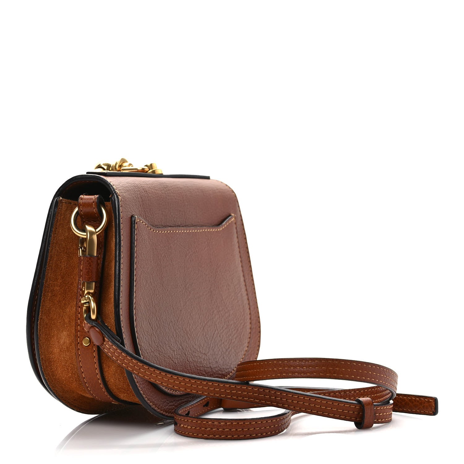 Chloe Calfskin Suede Small Nile Bracelet Bag Caramel 3 of 9