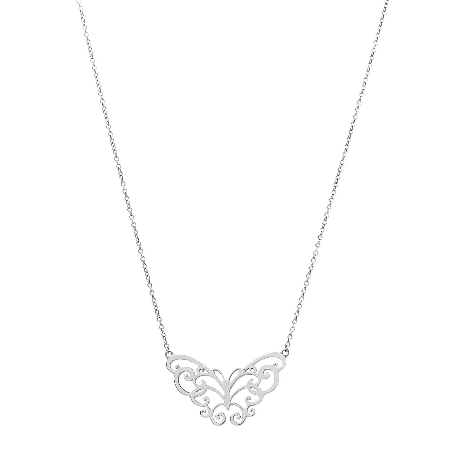 Tiffany Sterling Silver Enchant Butterfly Pendant Necklace 1 of 6