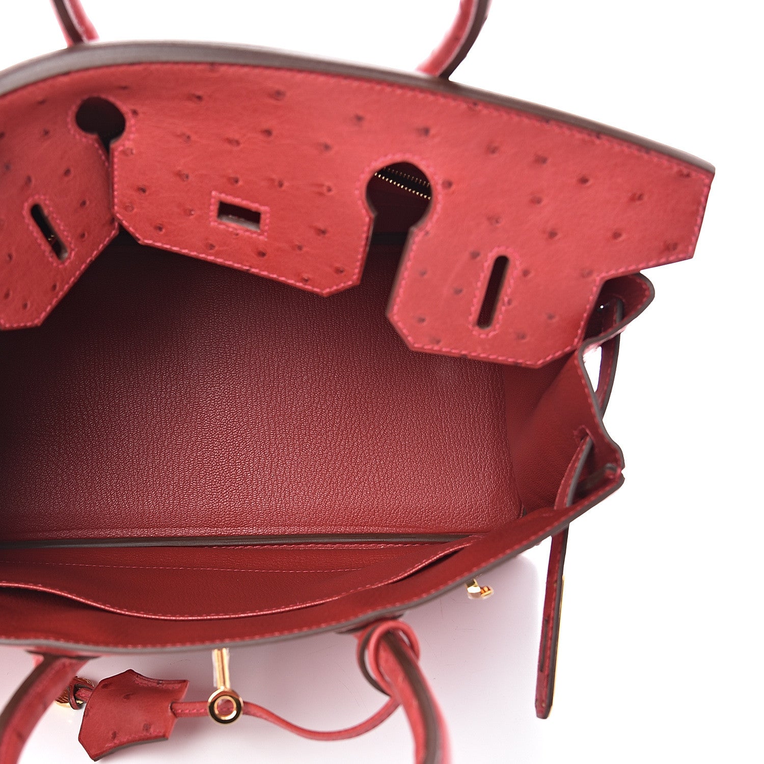 Hermes Ostrich Horseshoe Birkin 30 Rouge Vif 4 of 9