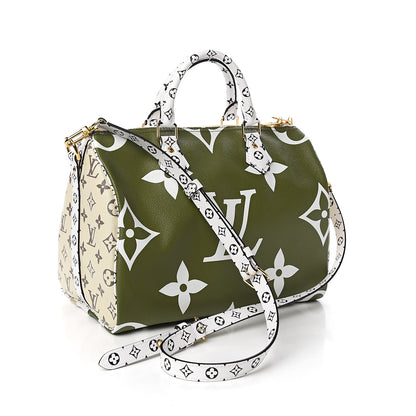 Louis Vuitton Monogram Giant Speedy Bandouliere 30 Kaki Beige 2 of 8