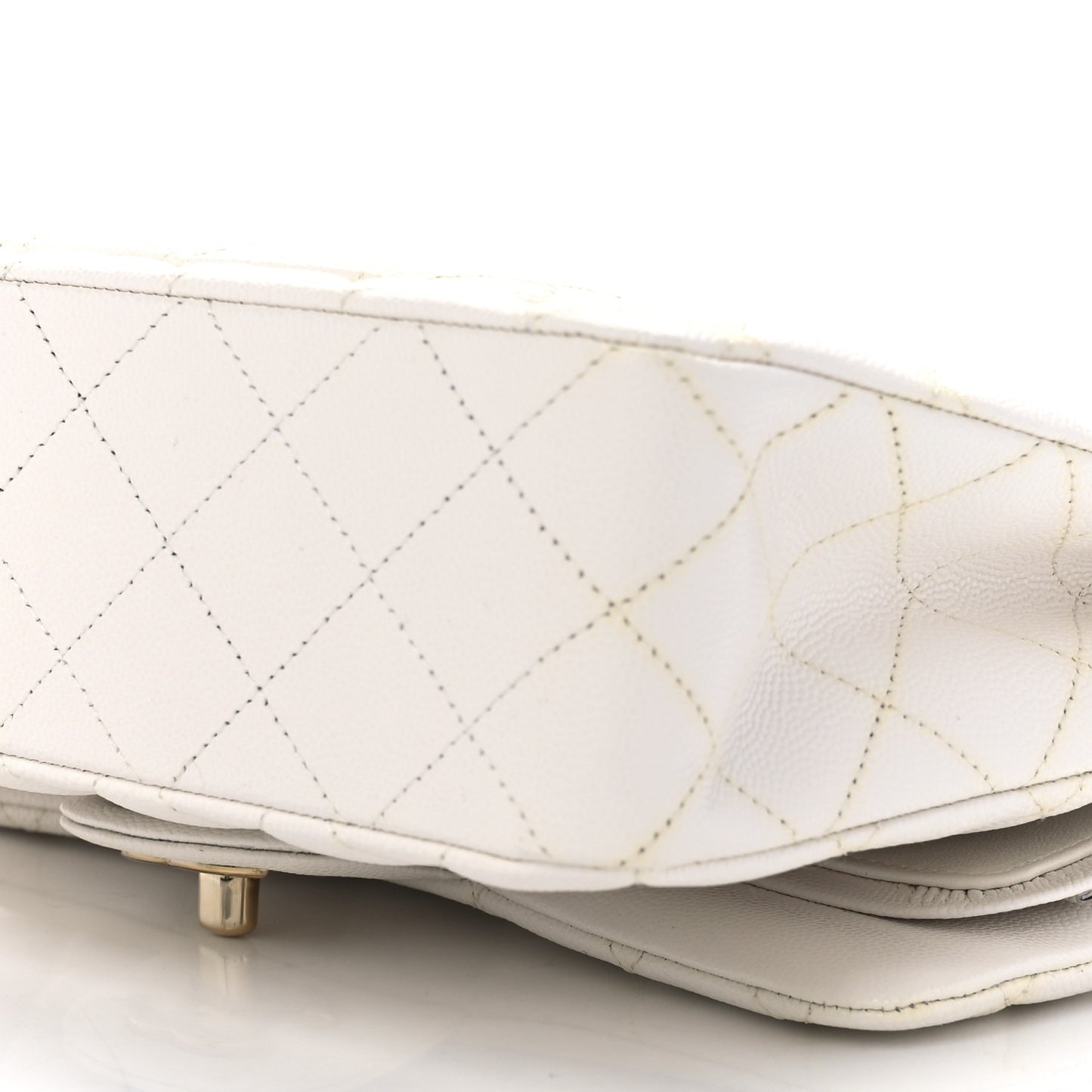 Caviar Quilted Small Double Flap White